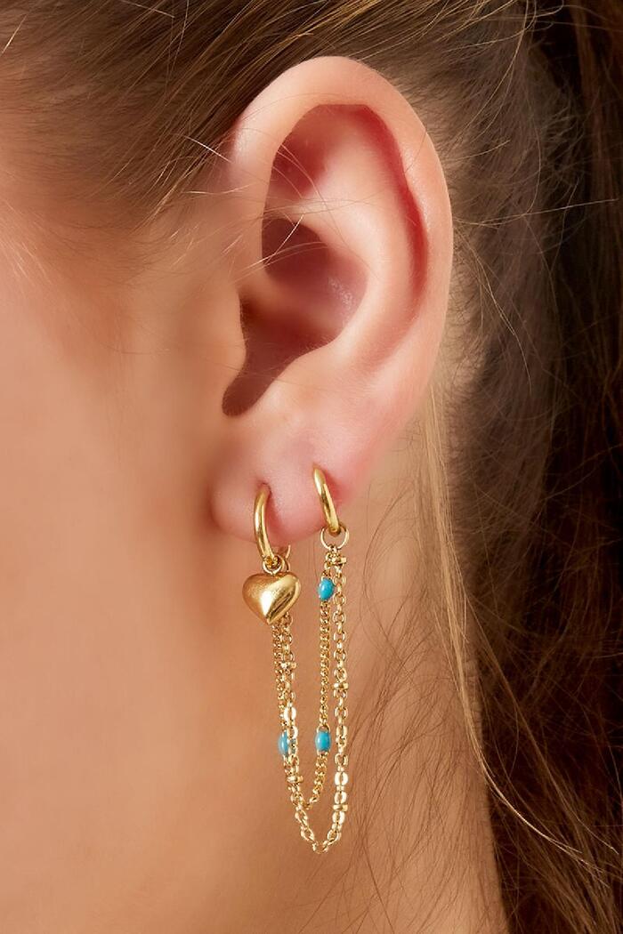 Boucles d'oreilles en acier inoxydable Turquoise Image2